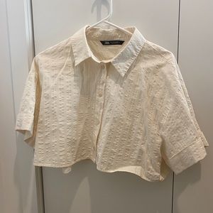Zara crop oversized shirt